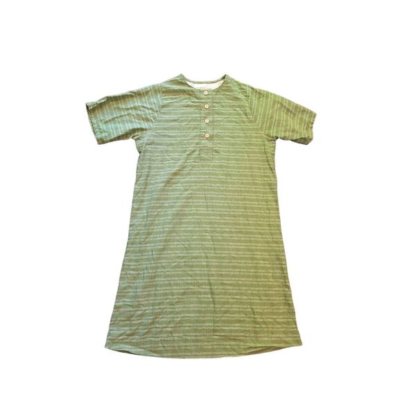 Ace & Jig Dresses & Skirts - Ace&Jig Henley Button Shift Dress Cotton Striped Green Women's Small